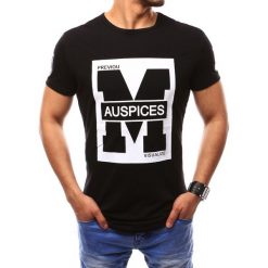 T-shirty męskie: T-shirt męski z nadrukiem czarny (rx2435)