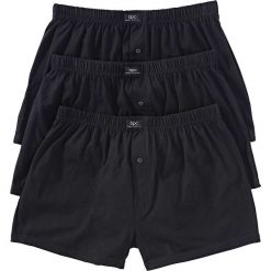 Luźniejsze bokserki z dżerseju (3 pary) bonprix czarny. Czarne bokserki męskie bonprix, bez wzorów, z dzianiny. Za 44,97 zł.