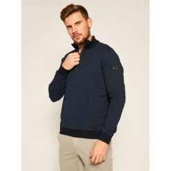 Sweter Bugatti 8550 65065. Niebieskie swetry męskie Bugatti, xl, bez wzorów, klasyczne, z klasycznym kołnierzykiem, bez kaptura. Za 419,00 zł.