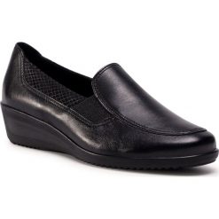 Półbuty ARA - 12-40625-71 Schwarz. Czarne półbuty damskie ara, bez wzorów, ze skóry, bez obcasa, na obcasie, bez zapięcia. Za 399,00 zł.