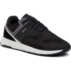 Sneakersy BOSS - Titanium 50422396 10214595 01 Black 001. Czarne sneakersy męskie Boss, bez wzorów, ze skóry, klasyczne, bez zapięcia. W wyprzedaży za 509,00 zł.