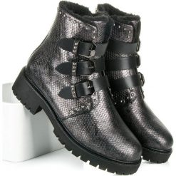 Botki damskie lity: Workery z klamrami ALONDRA