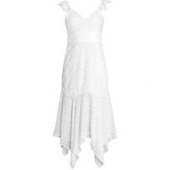 Forever New BROIDERIE TRIM HANKY HEM DRESS Długa sukienka white. Białe sukienki damskie marki Forever New, bez wzorów, z bawełny, bez kołnierzyka, z długim rękawem, długie, maxi. Za 449,00 zł.