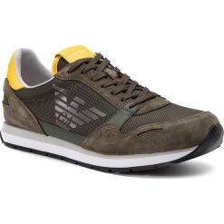 Sneakersy EMPORIO ARMANI - X4X215 XL198 D288 Ivy/Mandelion/Gunmet. Zielone sneakersy męskie marki Emporio Armani, na co dzień, bez wzorów, z zamszu, bez zapięcia. Za 689,00 zł.