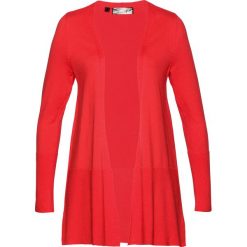 Długi sweter bez zapięcia bonprix czerwony sygnałowy. Czerwone swetry damskie bonprix, bez wzorów, z długim rękawem, długie, bez kaptura. Za 74,99 zł.