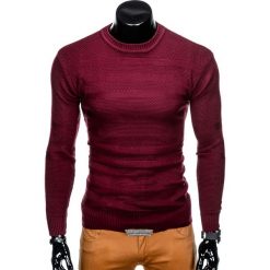 SWETER MĘSKI E135 - BORDOWY. Czarne swetry klasyczne męskie marki Inny, m, z bawełny. Za 49,00 zł.