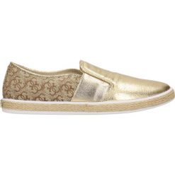 Mokasyny GUESS LAURI. Brązowe mokasyny damskie marki Guess, z tkaniny, klasyczne. Za 199,90 zł.