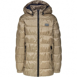 Kurtka zimowa w kolorze beżowym. Brązowe kurtki dziewczęce zimowe Lego Wear Snow. W wyprzedaży za 225,95 zł.