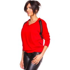 Bluza "Sylvie" w kolorze czerwonym. Czerwone swetry damskie Saint Germain Paris, s, bez wzorów, bez rękawów, bez kaptura. W wyprzedaży za 128,95 zł.