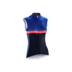 Koszulka bez rękawów na rower 900 damska. Niebieskie koszulki damskie VAN RYSEL, xl, bez wzorów, z elastanu, bez kołnierzyka, bez rękawów. Za 169,99 zł.