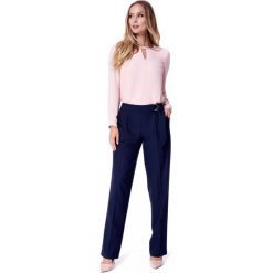 Spodnie w kant z wełną Potis & Verso ANSLEY. Niebieskie spodnie damskie Potis&Verso, s, w paski, z elastanu, eleganckie. W wyprzedaży za 239,00 zł.