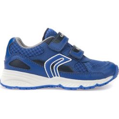 Geox - Buty dziecięce. Niebieskie trampki chłopięce Geox, bez wzorów, z materiału, sportowe, z okrągłym noskiem, bez zapięcia. W wyprzedaży za 199,90 zł.