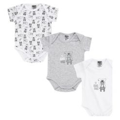 Jacky Zestaw Body Dziecięcych 3 Szt. 98-104 Szary/Biały. Body niemowlęce Jacky. Za 70,00 zł.
