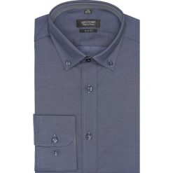Koszula bexley 2494 długi rękaw slim fit granatowy. Niebieskie koszule męskie marki Recman, m, bez wzorów, bez kołnierzyka, z długim rękawem. Za 149,00 zł.