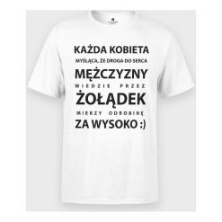 Koszulka Każda kobieta. Koszulki damskie MegaKoszulki, m, z napisami, z bawełny, z podwójnym kołnierzykiem. Za 44,90 zł.