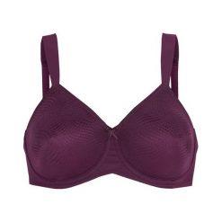 Triumph "Biustonosz ""Minimizer""" Essential ciemnofioletowy female fioletowy 90G. Fioletowe biustonosze sportowe damskie Triumph, s, z haftami, z satyny. Za 169,00 zł.