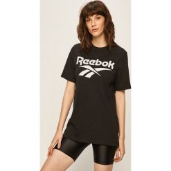 Reebok Classic - T-shirt. Czarne t-shirty damskie Reebok Classic, s, z nadrukiem, z elastanu, z okrągłym kołnierzem. Za 99,90 zł.