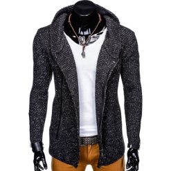SWETER MĘSKI ROZPINANY ZE STÓJKĄ E129 - GRAFITOWY. Szare kardigany męskie marki Inny, s, z poliakrylu, ze stójką. Za 49,00 zł.