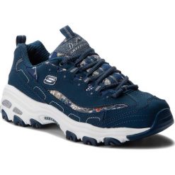 Sneakersy SKECHERS - D'lites Floral Days 13082/NVY Navy. Niebieskie półbuty damskie Skechers, bez wzorów, ze skóry ekologicznej, bez obcasa, na płaskiej podeszwie, bez zapięcia. W wyprzedaży za 199,00 zł.