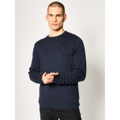 Sweter Wrangler Crew Knit W8A0PD114. Niebieskie swetry męskie Wrangler, xl, bez wzorów, z bawełny, klasyczne, z klasycznym kołnierzykiem, bez kaptura. W wyprzedaży za 169,00 zł.