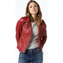 Bomberki damskie: Freaky Nation - Damska kurtka skórzana – Biker Princess, czerwony