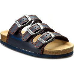 Klapki DR. BRINKMANN - 505111-5 Ozean/Orange. Niebieskie sandały chłopięce marki Dr. Brinkmann, ze skóry ekologicznej, bez zapięcia. Za 118,00 zł.