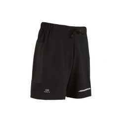 Spodenki do biegania RUN DRY+ męskie. Czarne spodenki sportowe męskie KALENJI, xl, bez wzorów, z elastanu, do biegania. Za 39,99 zł.