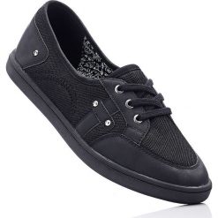 Buty wsuwane bonprix czarny. Czarne baleriny damskie marki bonprix, bez wzorów, z materiału, bez obcasa. Za 59,99 zł.