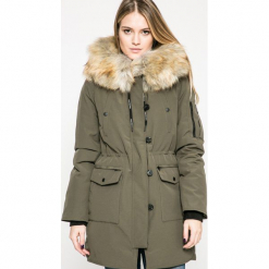 Calvin Klein Jeans - Kurtka. Zielone kurtki damskie Calvin Klein Jeans, s, bez wzorów, z bawełny, długie. W wyprzedaży za 699,90 zł.