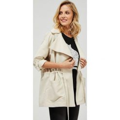 Kurtka parka ze ściągaczem. Pomarańczowe kurtki damskie Moodo, s, bez wzorów, z poliesteru, długie, bez kaptura. Za 139,99 zł.