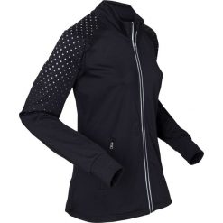 Bluza rozpinana termoaktywna z odblaskowym nadrukiem bonprix czarny. Czarne bluzy damskie bonprix, z nadrukiem. Za 109,99 zł.