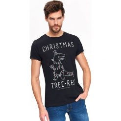 T-shirt xmass. Czarne t-shirty męskie Top Secret, na lato, xl, z nadrukiem, wizytowe, bez kołnierzyka, krótkie. Za 39,99 zł.