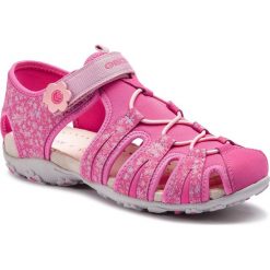 Sandały GEOX - J S.Roxanne B J92D9B 0CE15 C8002 D Fuchsia. Różowe sandały dziewczęce marki Geox, ze skóry ekologicznej, bez zapięcia. Za 279,00 zł.