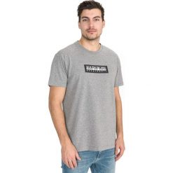 Napapijri Sox Koszulka Szary. Szare podkoszulki męskie Napapijri, m, z haftami, z bawełny, krótkie. Za 163,95 zł.