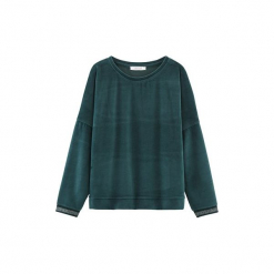Welurowa bluza. Szare bluzy rozpinane damskie Promod, z weluru, z długim rękawem, długie. Za 99,90 zł.