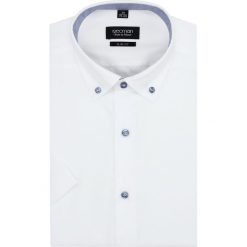 Koszula bexley 2914 krótki rękaw slim fit biały. Białe koszule męskie Recman, m, bez wzorów, bez kołnierzyka, z krótkim rękawem. Za 159,00 zł.