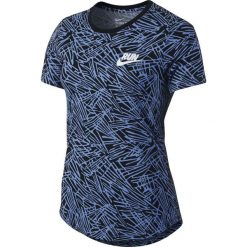 Bluzki damskie: Nike Koszulka damska Run P W Palm Aop Tee niebieska r. XS (739545 486)