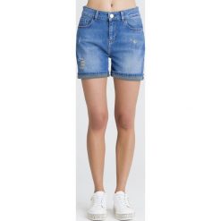 SZORTY JEANSOWE Trussardi Jeans. Niebieskie szorty damskie Trussardi Jeans, bez wzorów, z elastanu. Za 549,00 zł.