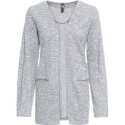 Żakiet ze sznurowaniem bonprix srebrnoszary. Szare żakiety damskie bonprix, bez wzorów. Za 42,99 zł.