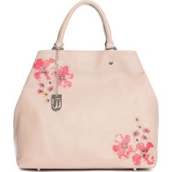 Torebki klasyczne damskie: Skórzana torebka w kolorze jasnoróżowym – 40 x 46 x 19 cm