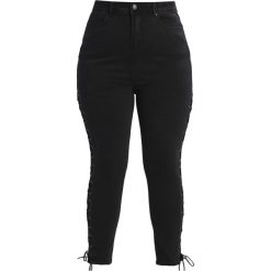 New Look Curves LACE UP SIDE Jeans Skinny Fit black. Czarne rurki damskie New Look Curves, z elastanu. W wyprzedaży za 146,30 zł.