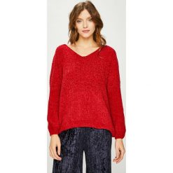 Answear - Sweter. Czerwone swetry oversize damskie marki ANSWEAR, s, z elastanu. W wyprzedaży za 69,90 zł.
