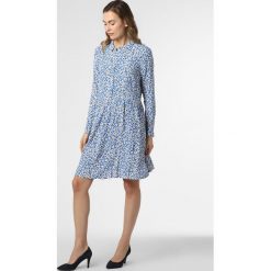 Minimum - Sukienka damska – Bindie, niebieski. Niebieskie sukienki damskie Minimum, w kwiaty, bez kołnierzyka, bez rękawów. Za 399,95 zł.