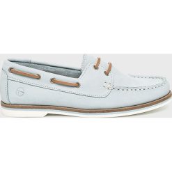 Tamaris - Mokasyny. Niebieskie mokasyny damskie marki Tamaris, z gumy, na obcasie. Za 249,90 zł.
