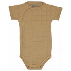 Lodger Body Dziecięce Romper Fold Over Solid Honey 68, Musztardowy. Brązowe body niemowlęce Lodger, bez wzorów, z bawełny, bez rękawów. Za 59,00 zł.