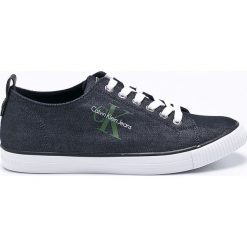 Calvin Klein Jeans - Tenisówki. Niebieskie tenisówki męskie marki Calvin Klein Jeans, z jeansu, na sznurówki. W wyprzedaży za 279,90 zł.