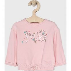 Blukids - Bluza dziecięca 68-98 cm. Różowe bluzy dziewczęce Blukids, z nadrukiem, z elastanu, bez rękawów, bez kaptura. W wyprzedaży za 29,90 zł.