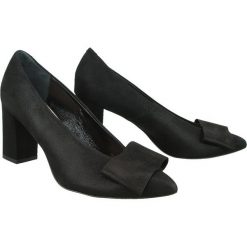 BRAVO MODA 1584 czarna lamina, czółenka damskie. Czarne czółenka damskie Bravo Moda, bez wzorów, ze skóry, bez obcasa, na obcasie. Za 299,90 zł.
