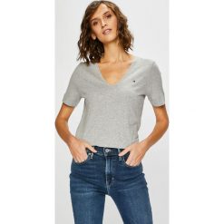 Tommy Hilfiger - Top. Szare bluzki z odkrytymi ramionami marki TOMMY HILFIGER, s, z bawełny. Za 129,90 zł.