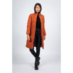 Płaszcz przejściowy w kolorze pomarańczowym. Pomarańczowe kurtki damskie Snowie Collection, na zimę, xl, bez wzorów, długie, bez kaptura. W wyprzedaży za 175,95 zł.